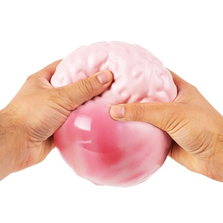 Giant Brain Ball: Filled with red fluffy foam, this realistic sized brain will sooth your most stressful moments.